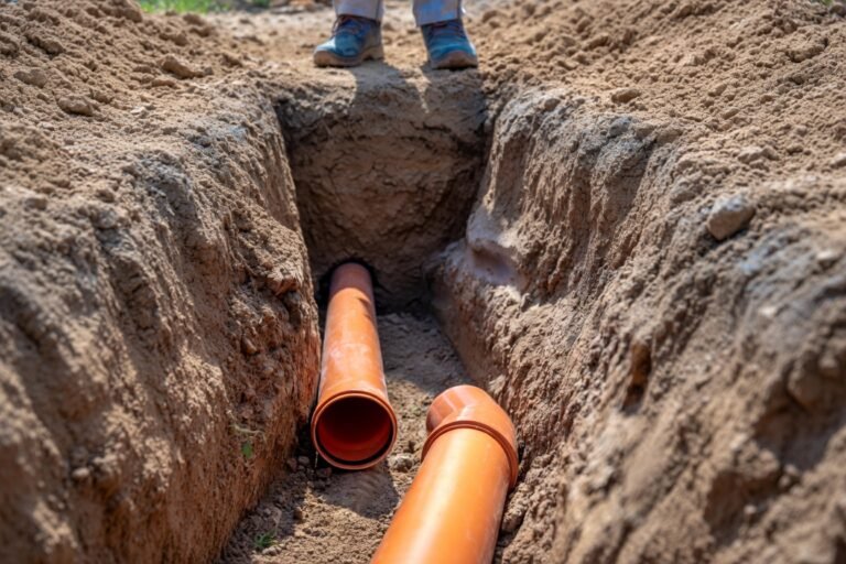 sewer pipes in ground